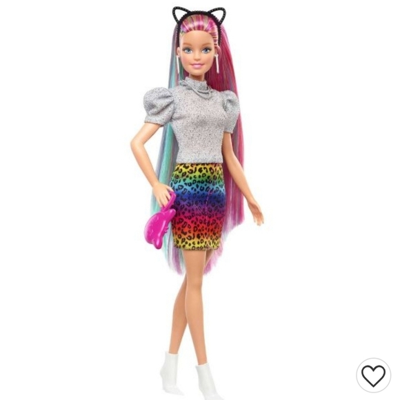Barbie Leopard Rainbow Hair Doll - Rainbow Skirt - Picture 4 of 7